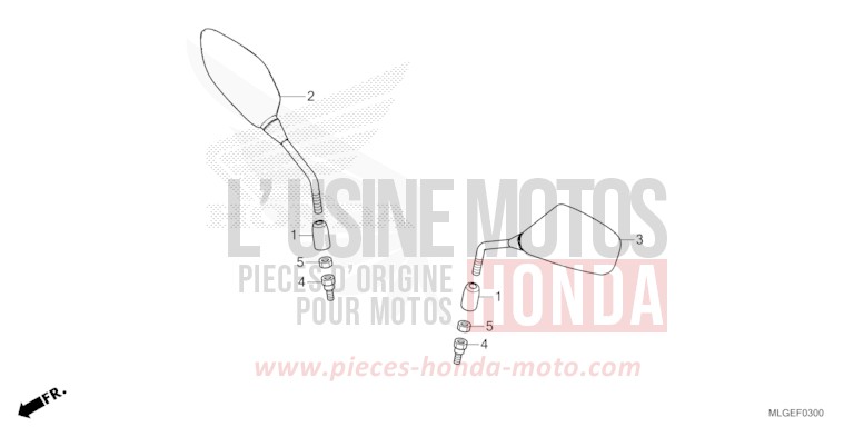 SPIEGEL von Africa Twin DCT PEARL GLARE WHITE (NHB53H) von 2023